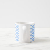Blue and white diamond pattern espresso kop (Achterkant)