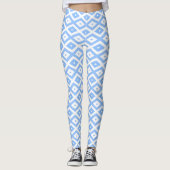 Blue and white diamond pattern leggings (Voorkant)