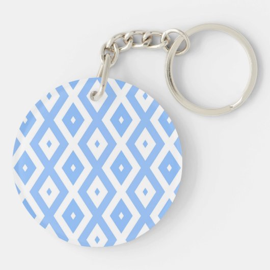 Blue and white diamond pattern sleutelhanger (Achterkant)