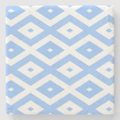 Blue and white diamond pattern stenen onderzetter (Voorkant)