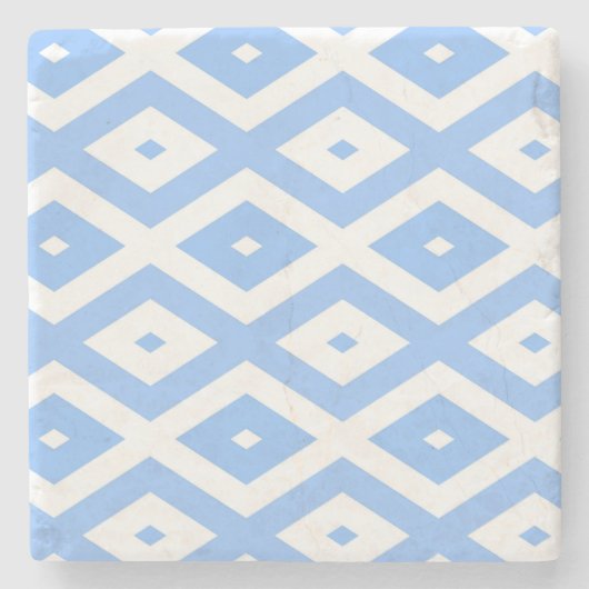 Blue and white diamond pattern stenen onderzetter (Voorkant)