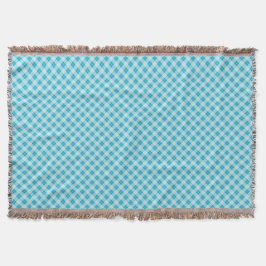Blue and white diamond-patterned blanket deken