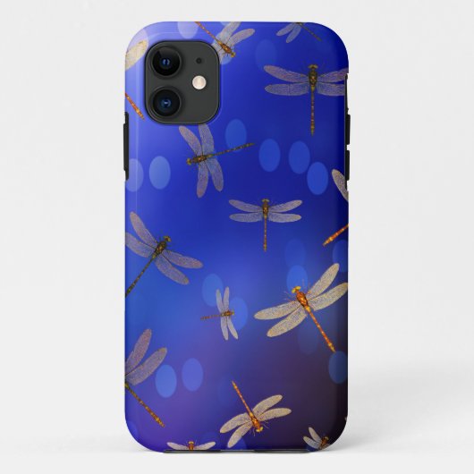 Blue and White Dragon Fly Pattern Case-Mate iPhone Case (Achterkant)