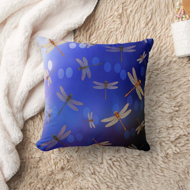 Blue and White Dragon Fly Pattern Kussen (Deken)