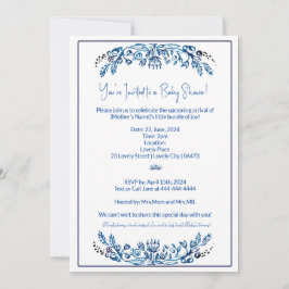 Blue and White Event Invitation Kaart