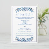 Blue and White Event Invitation Kaart (Staand voorkant)