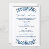 Blue and White Event Invitation Kaart (Voorkant / Achterkant)
