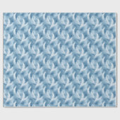 Blue and White Feather Pattern Bridal  Cadeaupapier (Vlak)