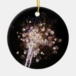 Blue and White Fireworks Keramisch Ornament