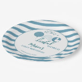 Blue and White First Birthday Party OneDerful Papieren Bordje (Gekanteld)