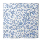 Blue and White Floral Botanical Pattern Modern Tegeltje (Voorkant)