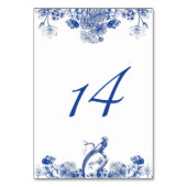 Blue and White Floral China Pattern Table Number Kaart (Achterkant)