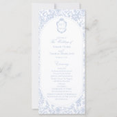 Blue and White Floral Chinoiserie Wedding Program (Voorkant)