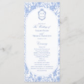 Blue and White Floral Chinoiserie Wedding Program (Voorkant)