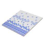 Blue and White floral design, Tegeltje (Zijkant)