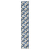 Blue and White Floral Dining Table Runner Lange Tafelloper (Voorkant)