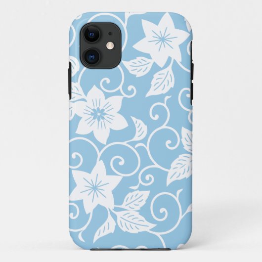 Blue and White Floral iPhone 5/5S Hoesje (Achterkant)