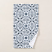 Blue and white floral Moroccan pattern Bad Handdoek (Handdoek)