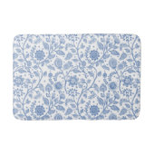 Blue and White Floral Pattern Botanical Whimsical Badmat (Voorkant)