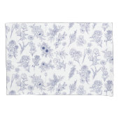 Blue and White Floral Pillowcase Kussensloop (Voorkant-Links)