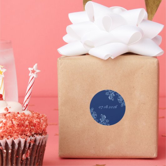 Blue and White Floral Stickers (Feest)