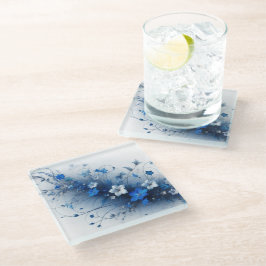  Blue and White Floral Vine Throw Pillow  Glazen Onderzetter