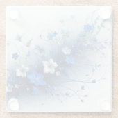  Blue and White Floral Vine Throw Pillow  Glazen Onderzetter (Achterkant)