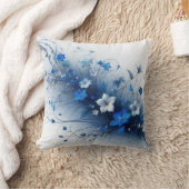  Blue and White Floral Vine Throw Pillow  Kussen (Deken)