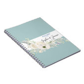 Blue and White  Floral Wedding Guestbook Notitieboek (Rechterzijde)