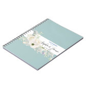 Blue and White  Floral Wedding Guestbook Notitieboek (Linkerzijde)