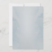 Blue and White Flower Beauty Wedding Invitation Kaart (Achterkant)