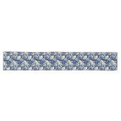 Blue and White Flowers Elegant Table Runner Lange Tafelloper (Horizontaal)