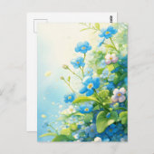 Blue and White Forget Me Not Floral Garden Briefkaart (Voorkant / Achterkant)