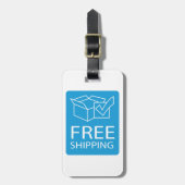 Blue and White Free Shipping Icon Bagagelabel (Voorkant verticaal)