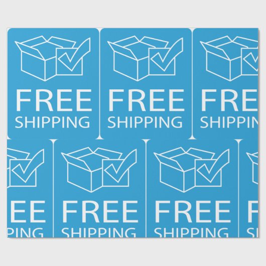 Blue and White Free Shipping Icon Cadeaupapier (Vlak)