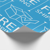 Blue and White Free Shipping Icon Cadeaupapier (Hoek)
