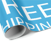 Blue and White Free Shipping Icon Cadeaupapier (Rol Hoek)