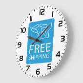 Blue and White Free Shipping Icon Grote Klok (Hoek)