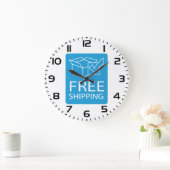Blue and White Free Shipping Icon Grote Klok (Huis)