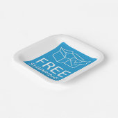 Blue and White Free Shipping Icon Papieren Bordje (Gebogen)