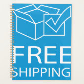 Blue and White Free Shipping Icon Planner (Voorkant)