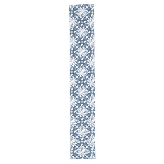 Blue and White French Country Table Runner Lange Tafelloper (Voorkant)
