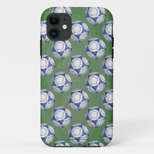Blue and White Futbal Pattern Case-Mate iPhone Case (Achterkant)