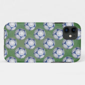 Blue and White Futbal Pattern Case-Mate iPhone Case (Achterkant (horizontaal))