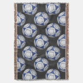 Blue and White Futbal Pattern Deken (Voorkant Verticaal)