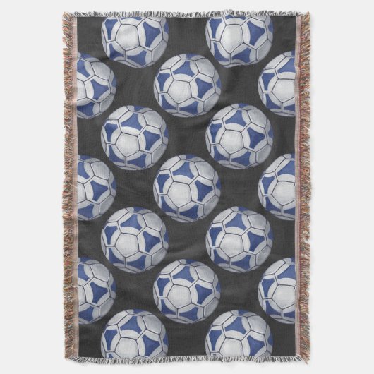 Blue and White Futbal Pattern Deken (Voorkant Verticaal)