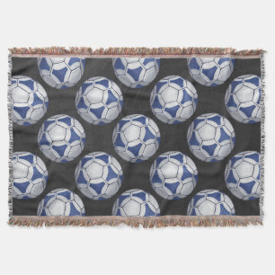 Blue and White Futbal Pattern Deken