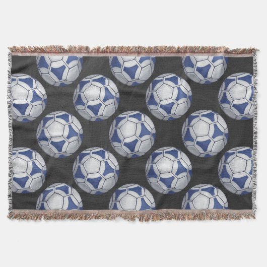 Blue and White Futbal Pattern Deken (Voorkant)