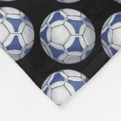 Blue and White Futbal Pattern Fleece Deken (Hoek)
