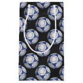 Blue and White Futbal Pattern Klein Cadeauzakje (Voorkant)